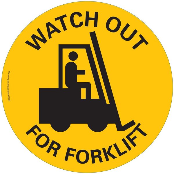 Superior Mark Floor Sign, Rubber, Watch Out For Forklift, 17.5in RFS0262